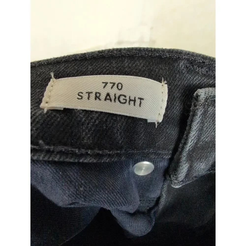 J.Crew Every Stitch Considered 770 Straight Jeans Size 30/30 Black Premium Retro